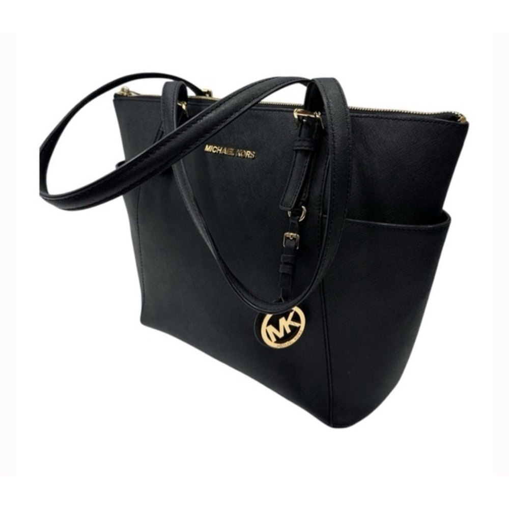 MICHAEL KORS Quiet Luxury Saffiano Black Leather Designer Shoulder Bag purse - Picture 3 of 8